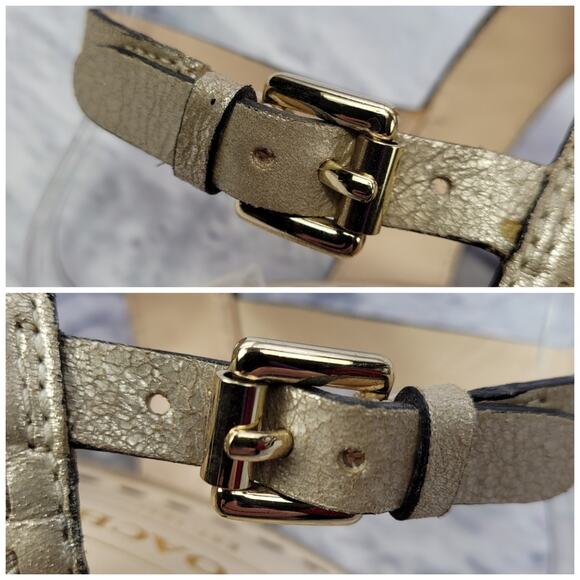 Coach 1941 Kareena Light Gold Leather T-strap Pumps size 6B - Picture 16 of 16